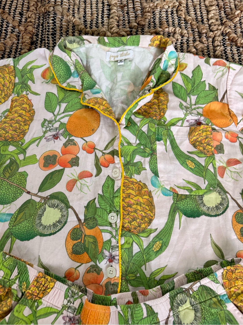 Women's Cotton Poplin PJ Set, Size Medium - Picture 3 of 4